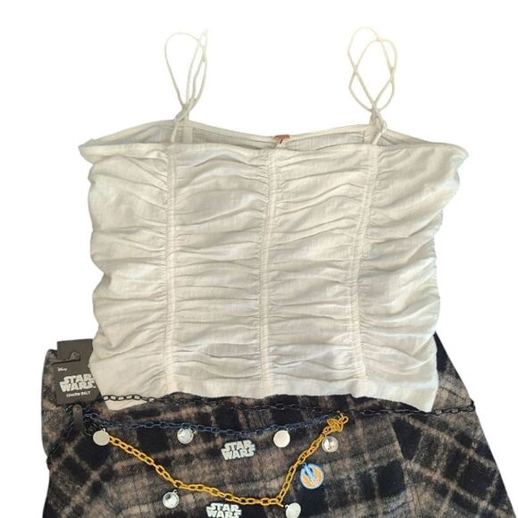 Free People White Cotton Belong Together Cropped Tank Medium NWOT - Picture 5 of 15